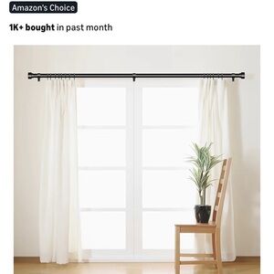 Black Heavy-Duty Adjustable Curtain Rod